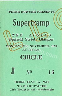 Supertramp - Joan Armatrading - The Movies - 24/11/1975